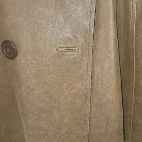 NWOT New York & Company Brown Distressed Genuine Leather Blazer Jacket Coat - Picture 2 of 12